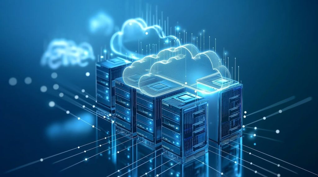 cloud computing with data connections and digital interface